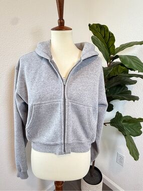 TNA Cozy AF Fleece Cropped Zip Up Hoodie
